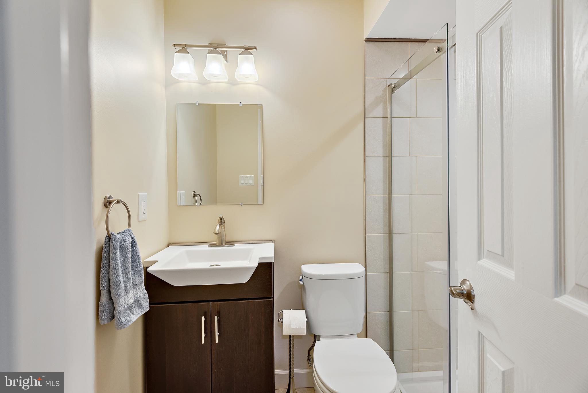 223 Summit Hall Road Gaithersburg, MD 20877 - Photo 40 of 60 a bathroom with a sink a toilet and shower