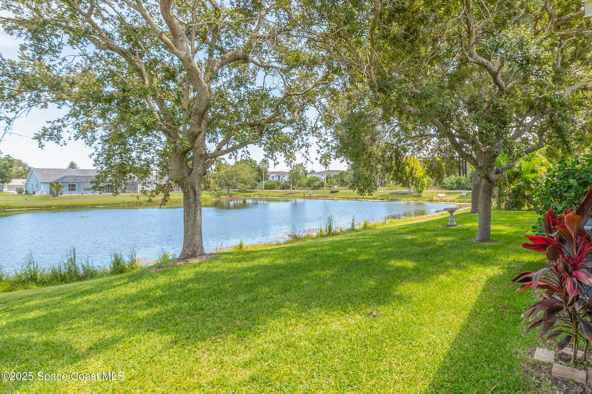 4351 Silver Lake Drive Melbourne, FL 32901 - Photo 35 of 55 a view of a lake with a big yard and large trees