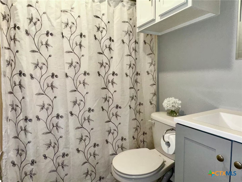 2918 Antelope Trail Temple, TX 76504 - Photo 22 of 24 a white toilet sitting next to a shower curtain
