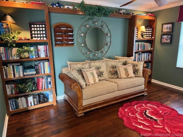 6948 Southeast Twin Oaks Circle Stuart, FL 34997 - Photo 18 of 24 a living room with furniture and a book shelf