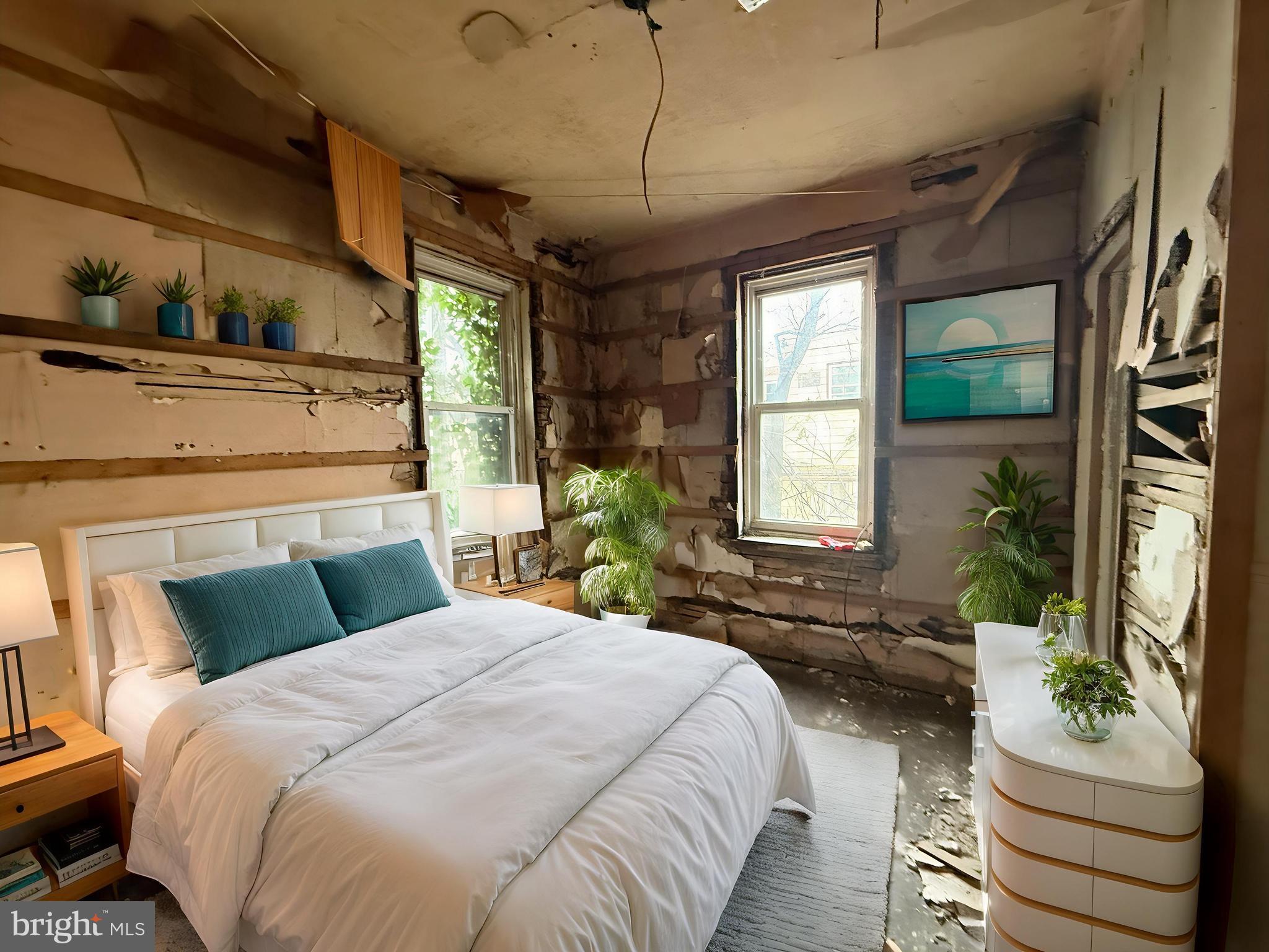 6327 Wheeler Street Philadelphia, PA 19142 - Photo 21 of 36 a bedroom with a bed and windows