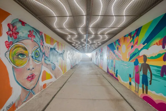 a view of beach and ocean