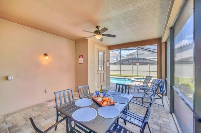 a outdoor space with furniture