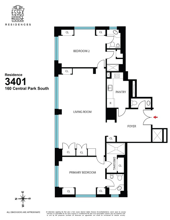 160 Central Park South, Unit 3401 Manhattan, NY 10019 - Photo 30 of 30 floor plan