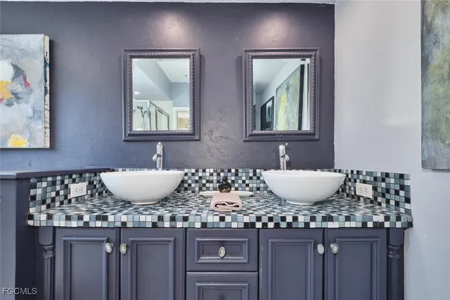 a table and chair in a room