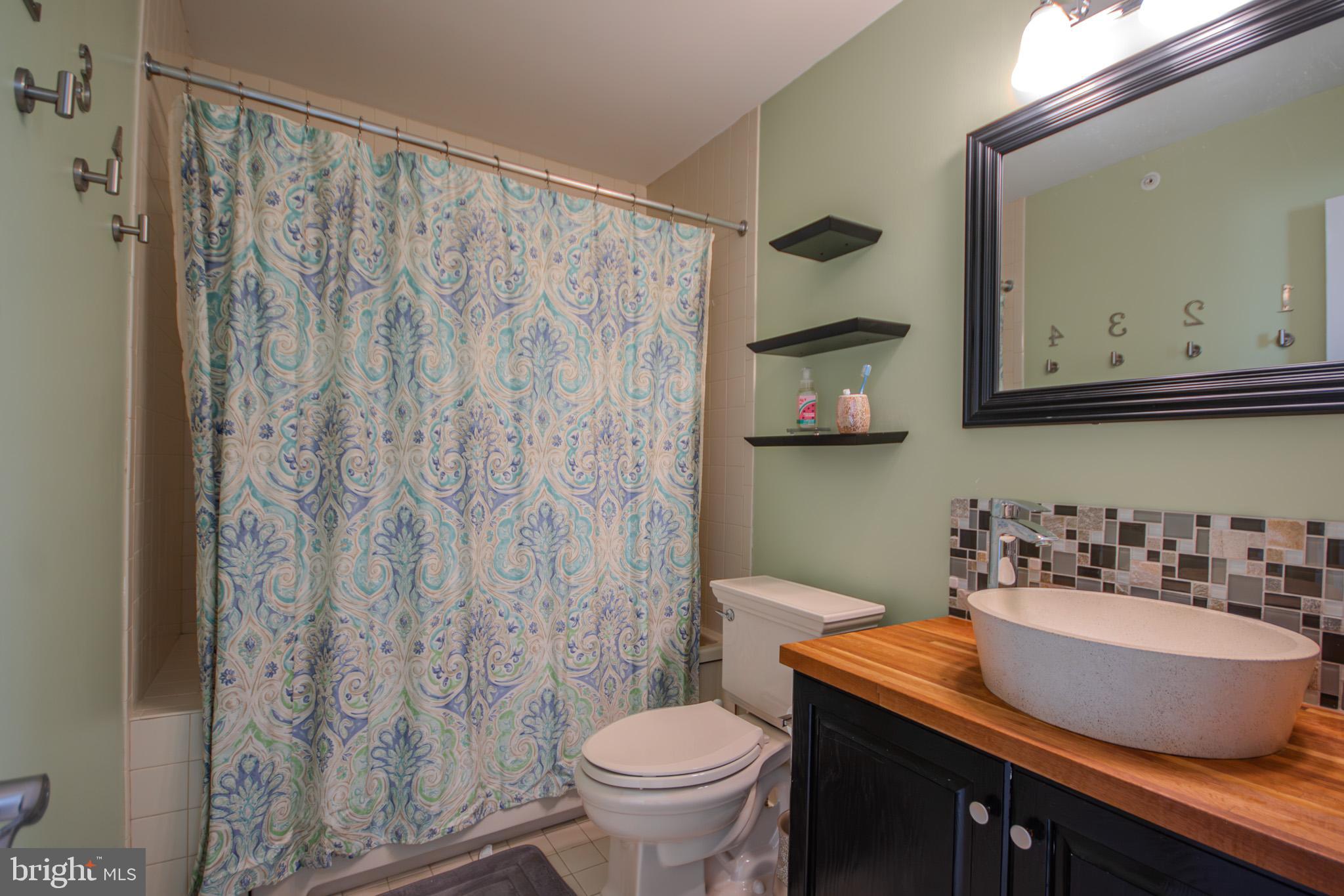 11610 Masters Lane, Unit 115 Berlin, MD 21811 - Photo 28 of 46 a bathroom with a granite countertop sink a toilet and a mirror