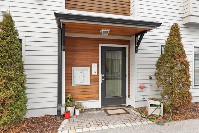 a potted plant sitting in front of a house