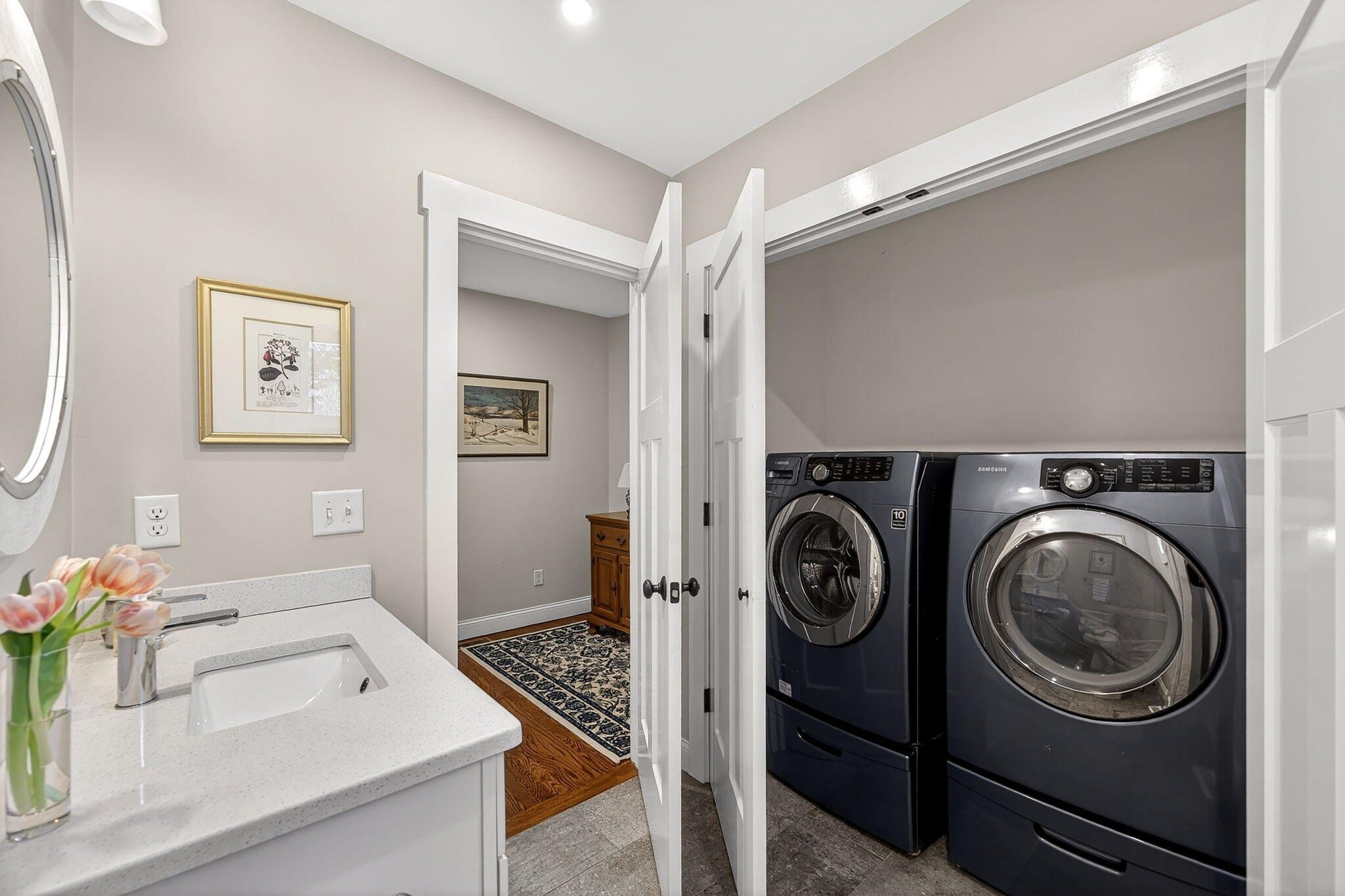 176 Bumps River Road Osterville, MA 02655 - Photo 25 of 54 a utility room with sink dryer and washer