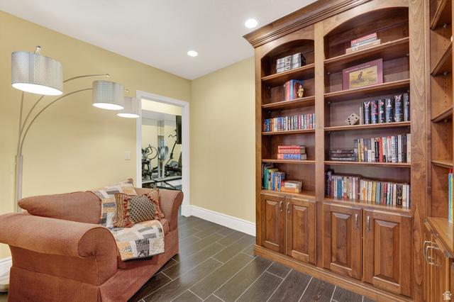 714 Draper Heights Way Draper, UT 84020 - Photo 66 of 88 Sitting room with wood finish floors and recessed lighting