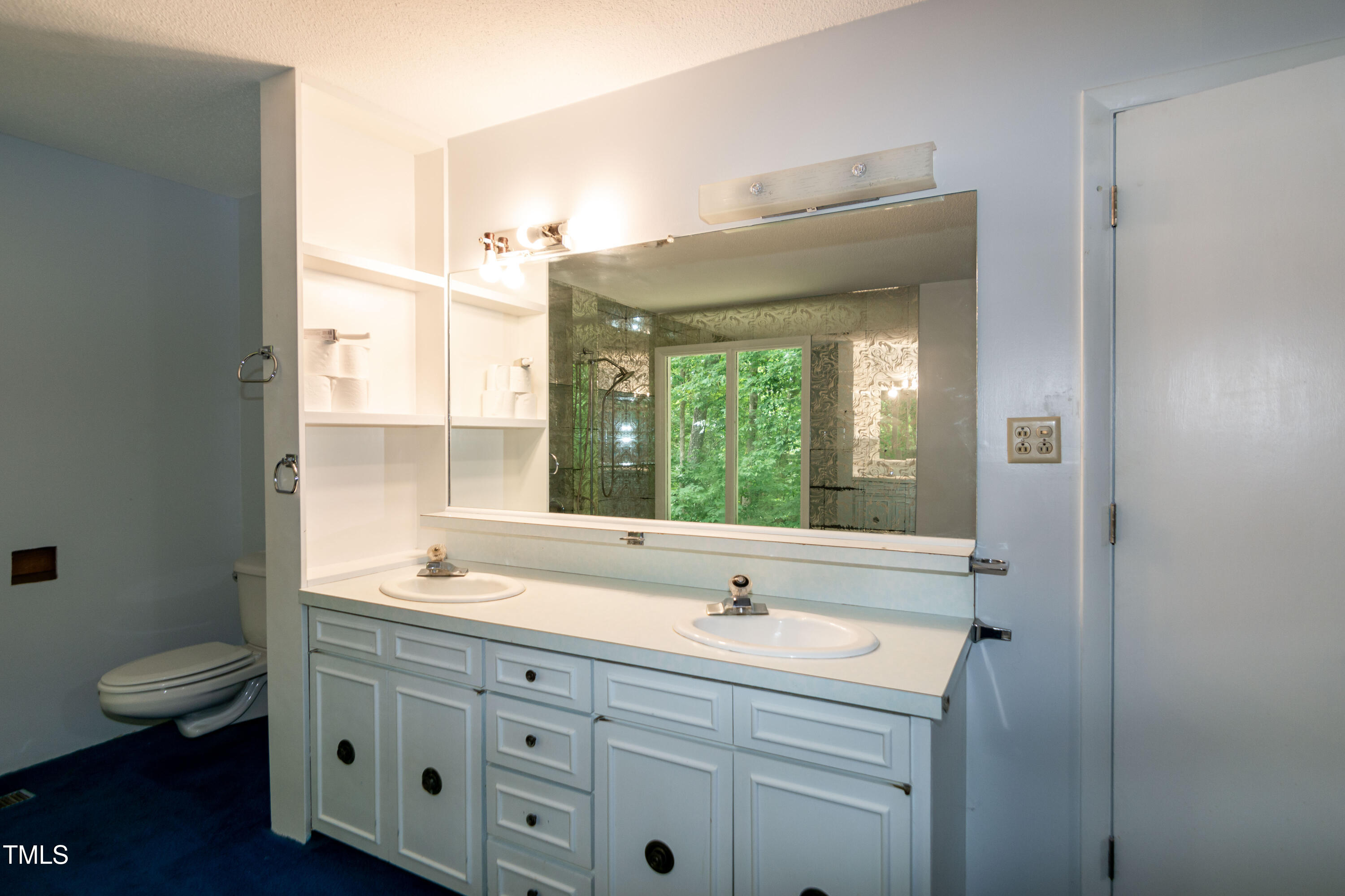5213 Tomahawk Trail Raleigh, NC 27610 - Photo 42 of 80 a bathroom with a sink a toilet and a window