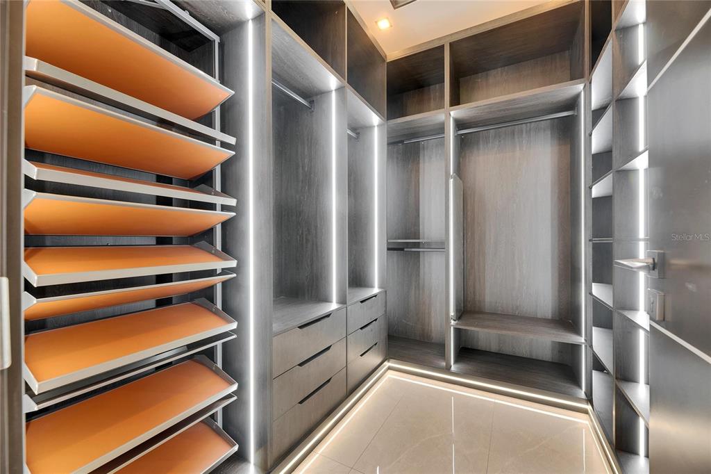 6538 Simone Shores Circle Apollo Beach, FL 33572 - Photo 38 of 88 a view of walk in closet with clothes and shoes