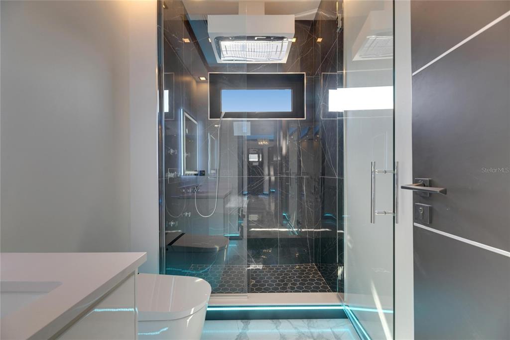 6538 Simone Shores Circle Apollo Beach, FL 33572 - Photo 56 of 88 a bathroom with a glass shower door