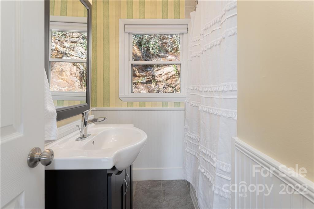 170 South Delano Road Asheville, NC 28805 - Photo 36 of 48 a bathroom with a sink and a mirror