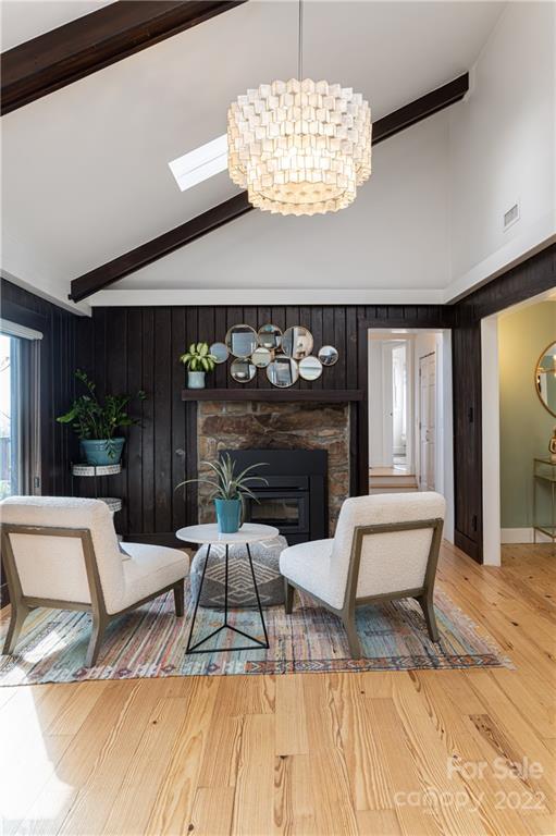 170 South Delano Road Asheville, NC 28805 - Photo 45 of 48 a living room with furniture and a fireplace