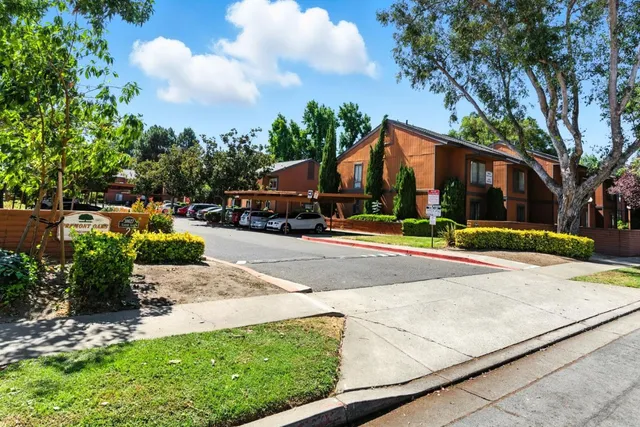 a view of street with houses