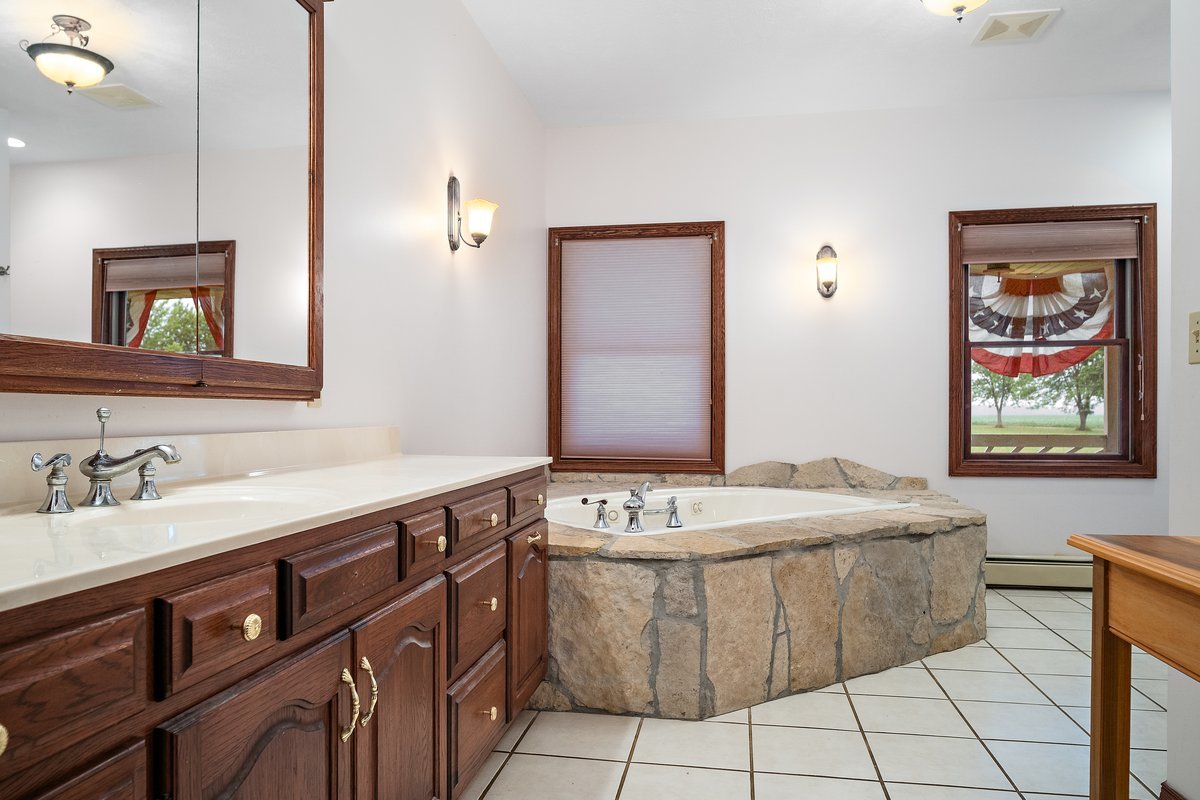 10739-451 North 1300 E Road Chenoa, IL 61726 - Photo 21 of 55 a bathroom with a sink a vanity and a mirror