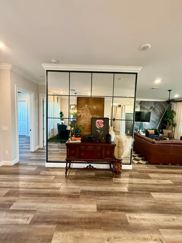 a living room with furniture