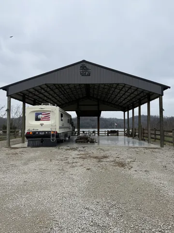 a view of car parked in garage