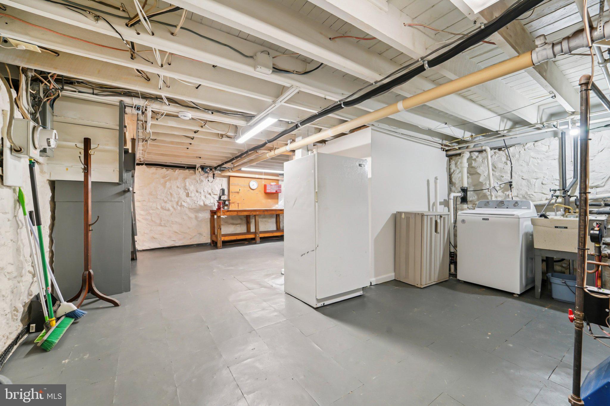 14 Summerfield Road Gwynn Oak, MD 21207 - Photo 28 of 54 a view of a storage & utility room with refrigerator and washer
