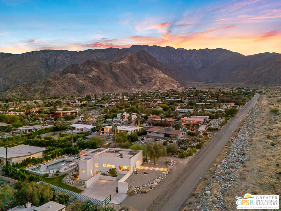 775 West Racquet Club Road Palm Springs, CA 92262 - Photo 41 of 44 an aerial view of residential houses with outdoor space