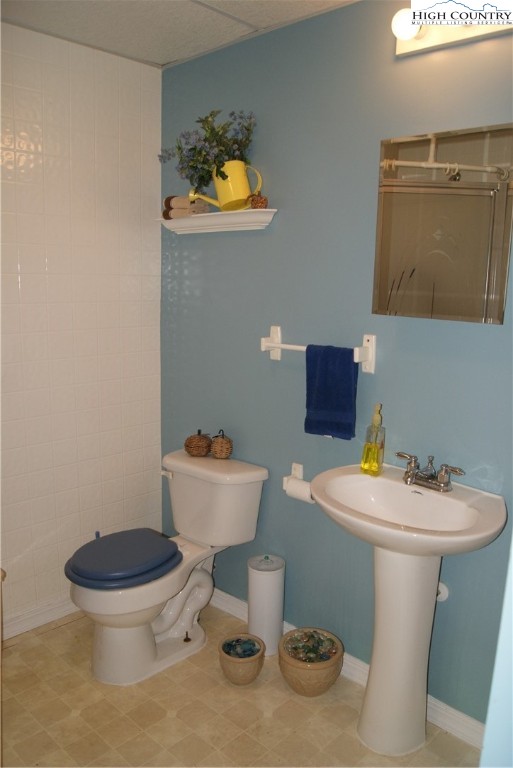 1241 Glade Creek School Road Ennice, NC 28623 - Photo 31 of 49 a bathroom with a toilet a sink and a mirror