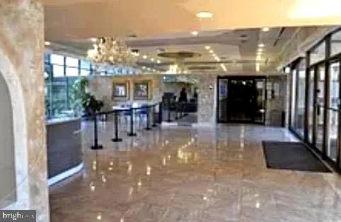 a view of a lobby with furniture