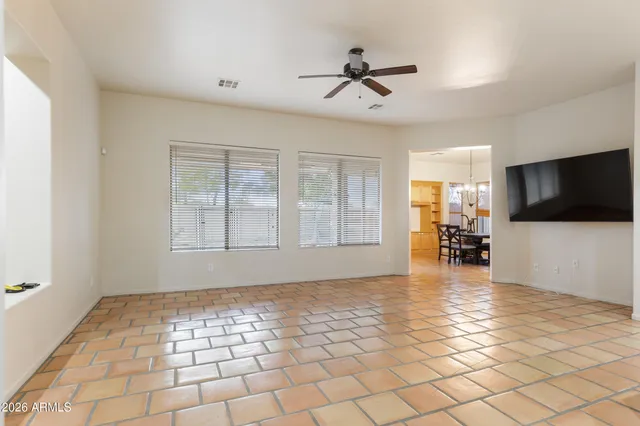 a view of a livingroom with a flat screen tv