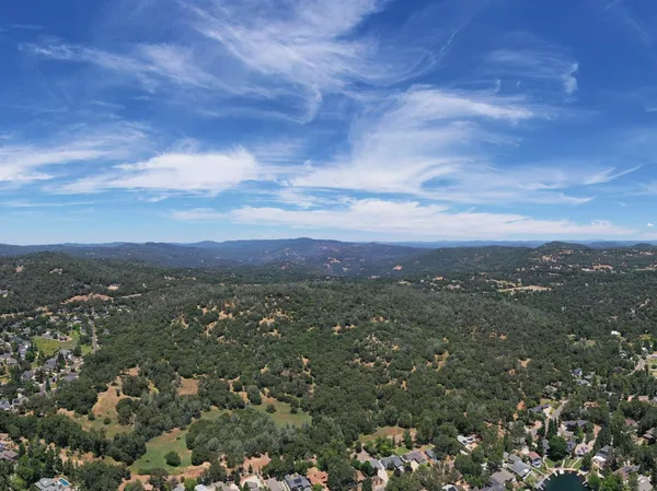 a view of city and green space
