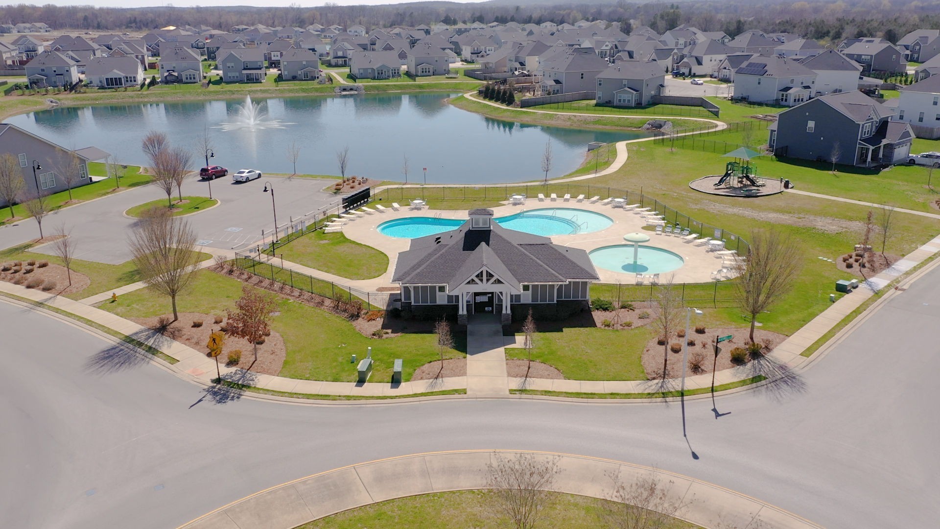 3738 Magpie Lane Murfreesboro, TN 37128 - Photo 41 of 42 an aerial view of a house with outdoor space and a lake view
