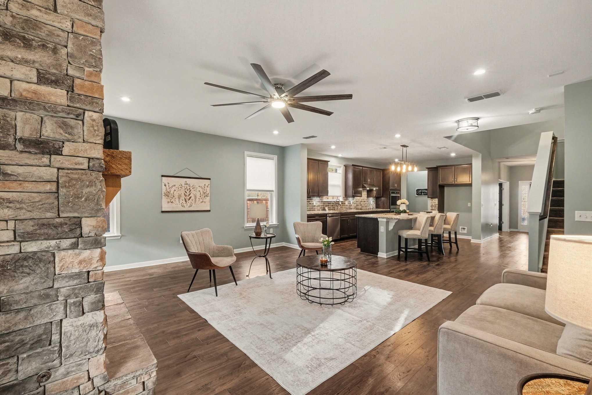 3738 Magpie Lane Murfreesboro, TN 37128 - Photo 9 of 42 a living room with furniture and kitchen view