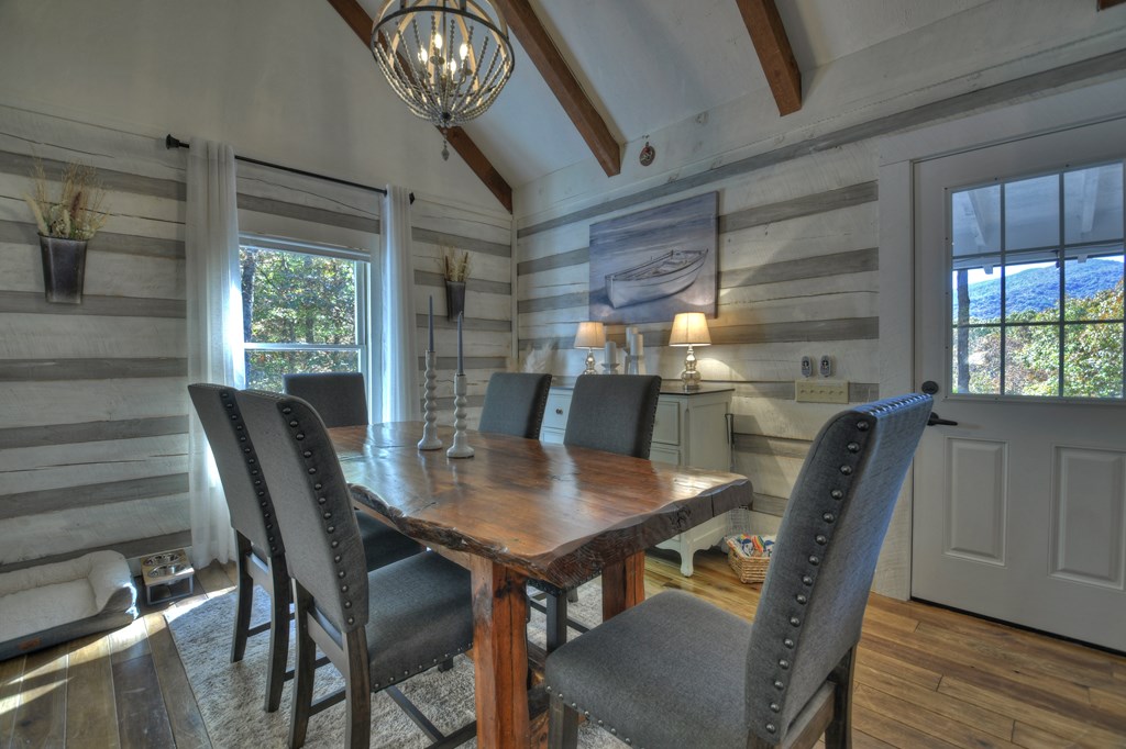 211 Little Creek Trail Blue Ridge, GA 30513 - Photo 54 of 73 a view of a dining room with furniture window and outside view