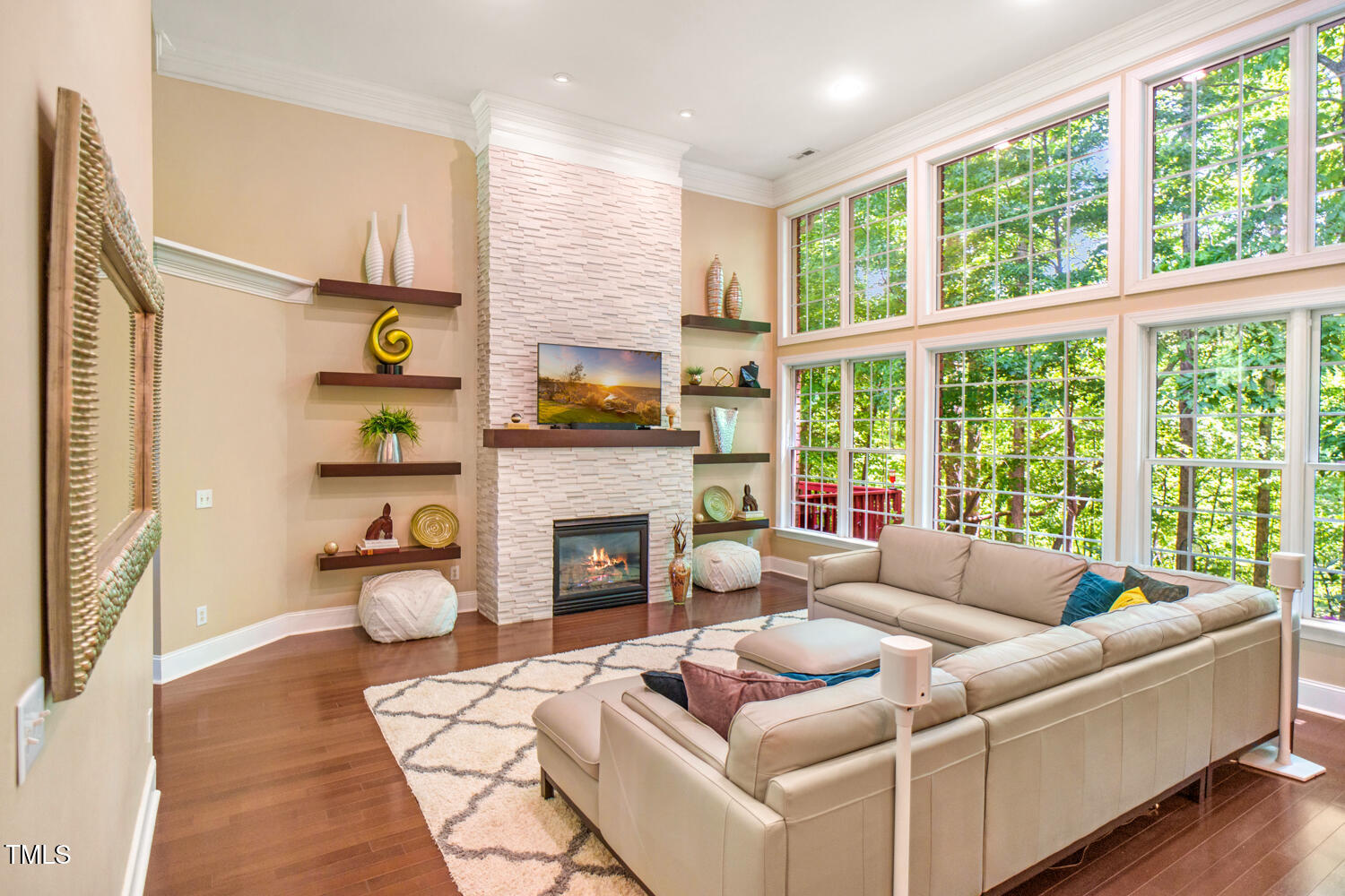 412 Bowen Road Rougemont, NC 27572 - Photo 21 of 40 a living room with furniture fireplace and a large window