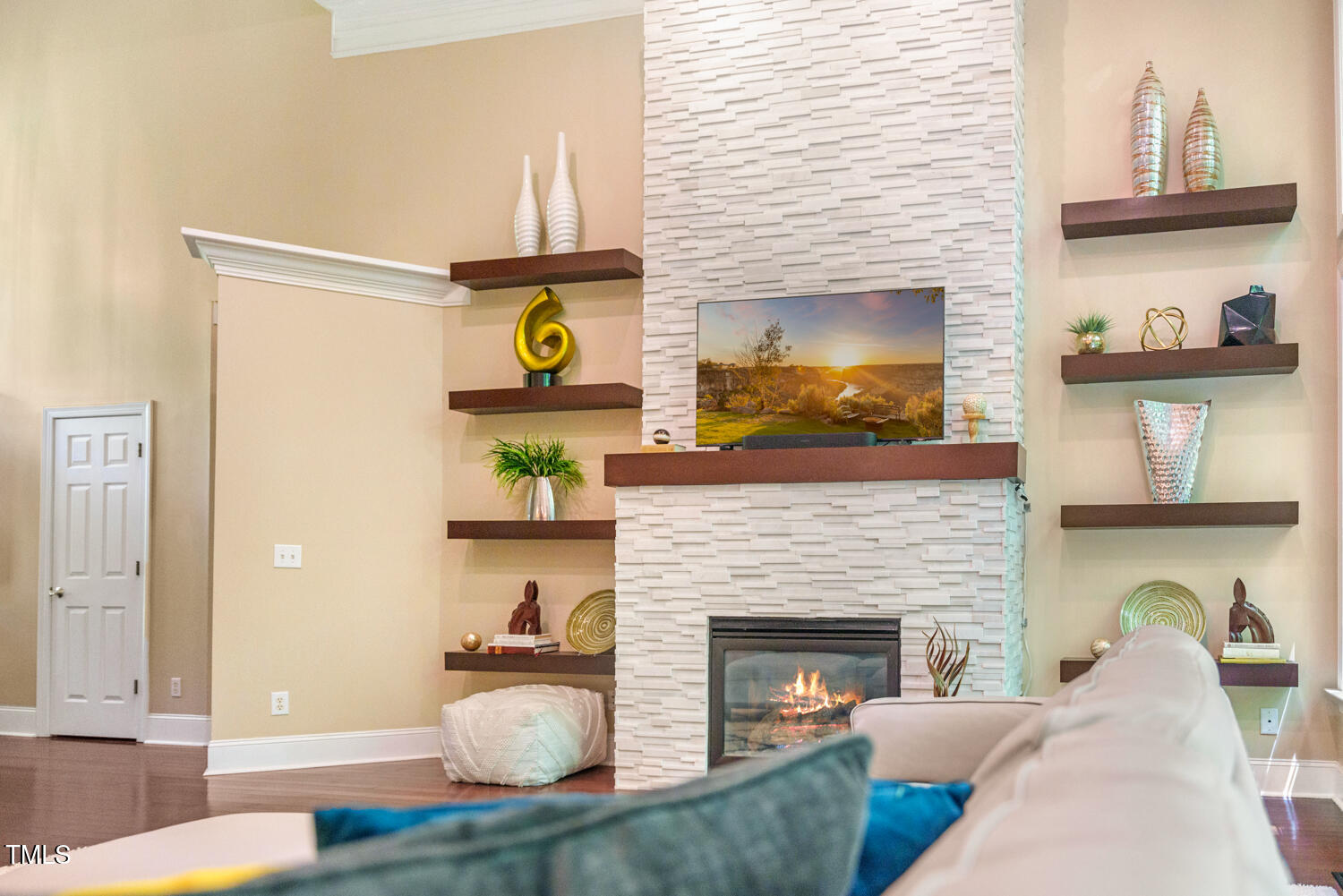 412 Bowen Road Rougemont, NC 27572 - Photo 23 of 40 a living room with furniture and a fireplace