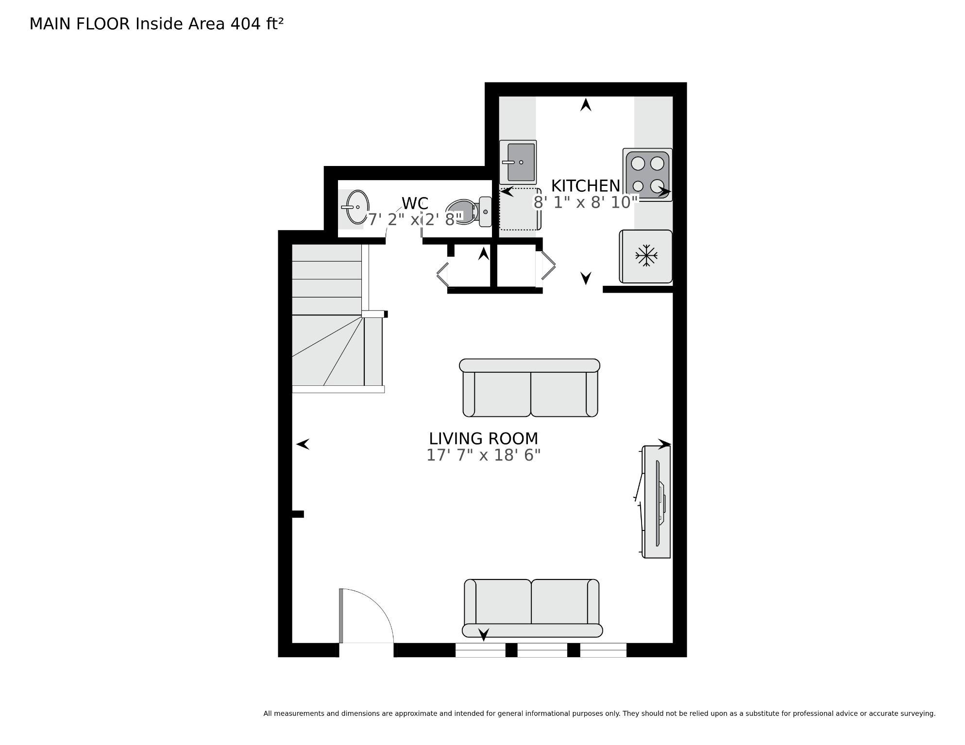 1107 Harvard Street Northwest, Unit R Washington, DC 20009 - Photo 17 of 20 Main Level Floor Plan