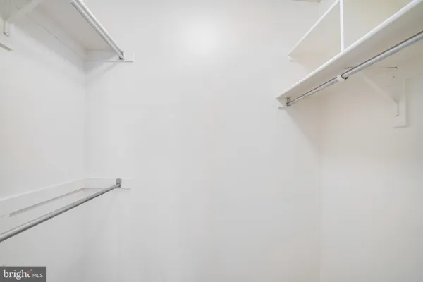 a view of small space with racks on the wall