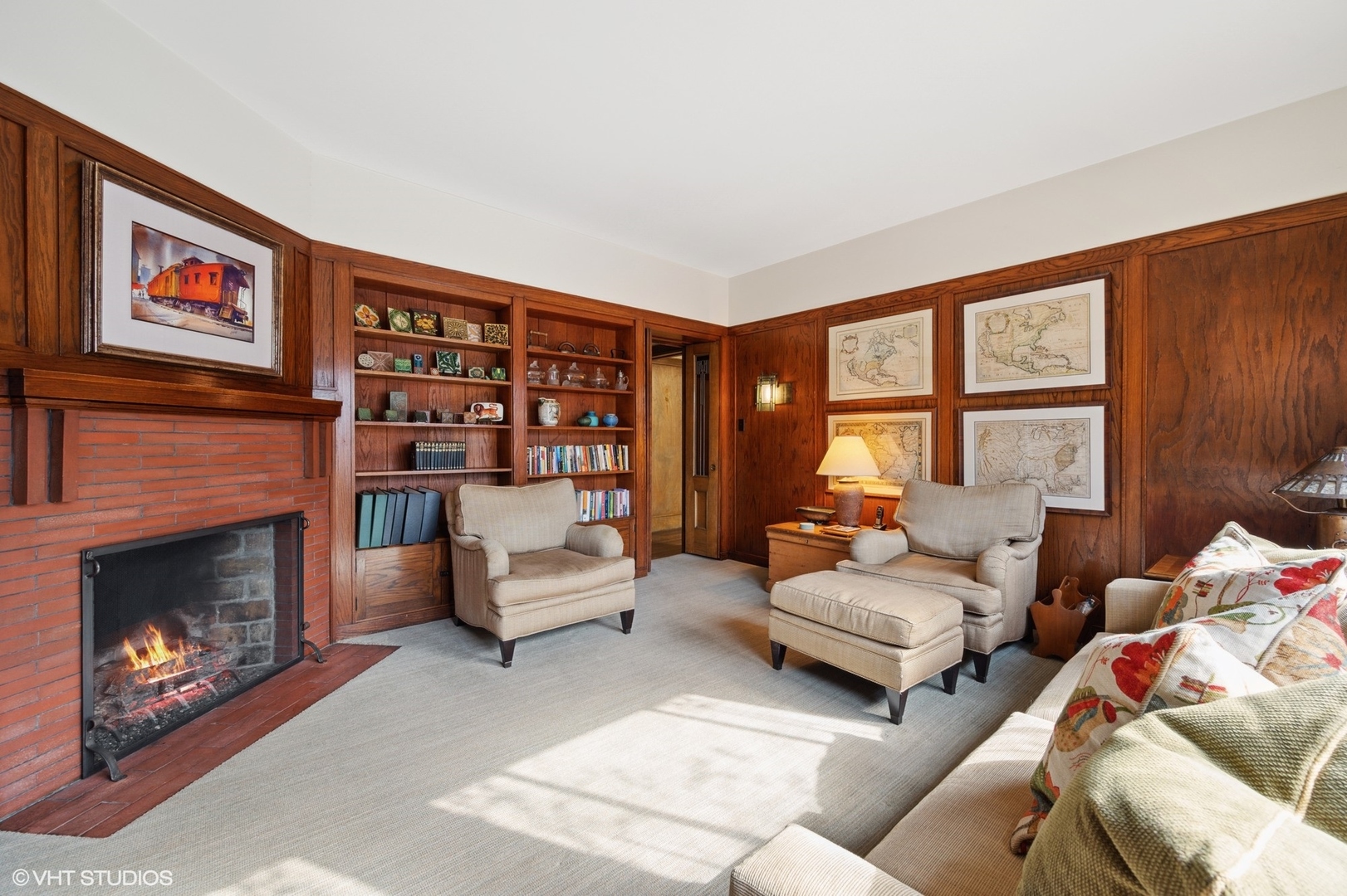 881 Private Road Winnetka, IL 60093 - Photo 22 of 60 a living room with furniture and a fireplace