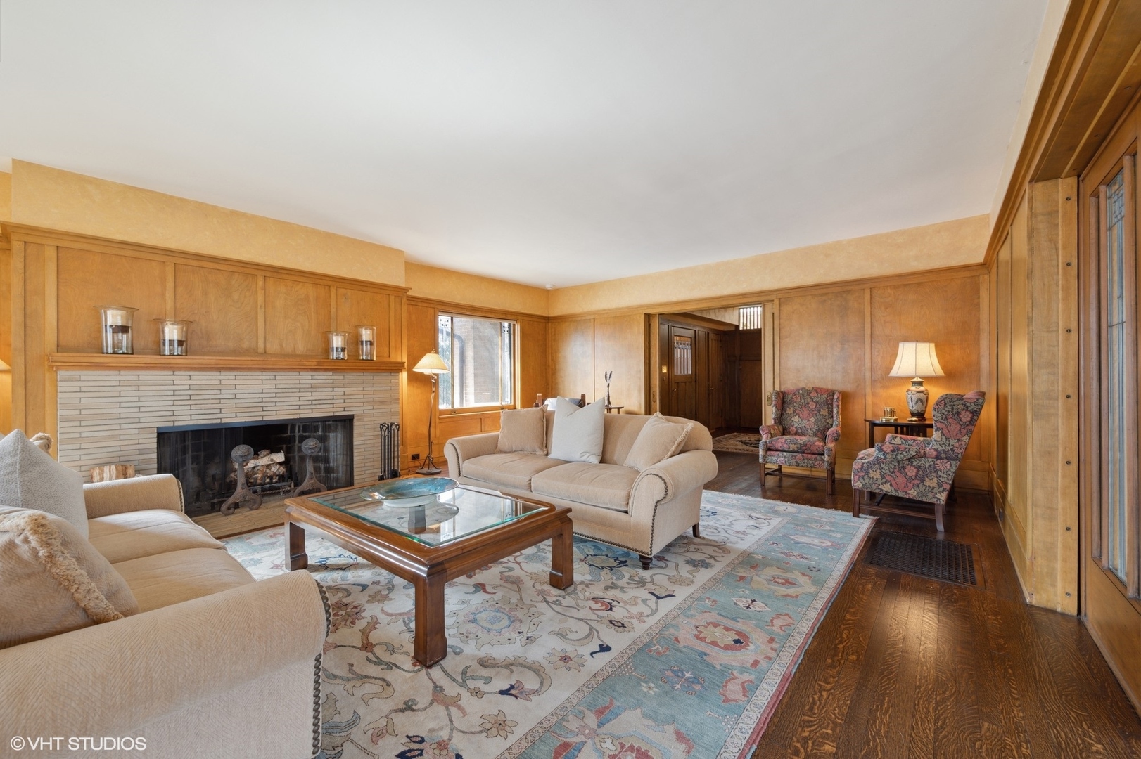 881 Private Road Winnetka, IL 60093 - Photo 8 of 60 a living room with furniture and a fireplace