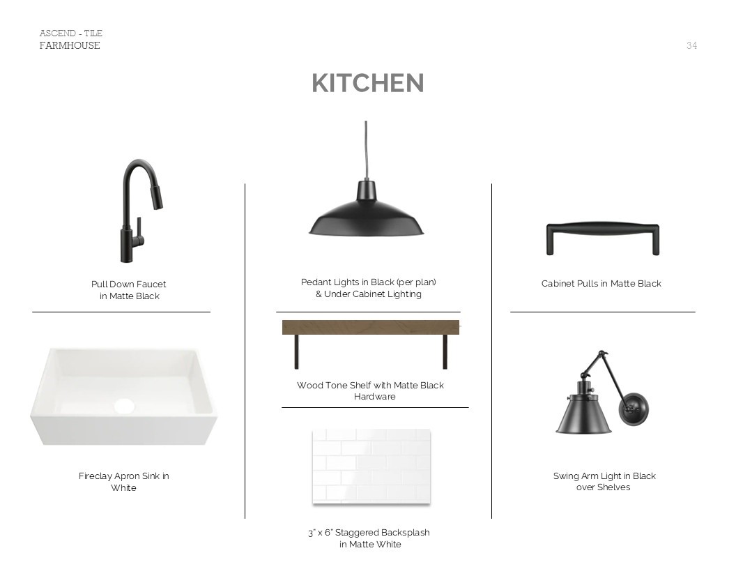 7918 Jasper Mdws Way Angleton, TX 77515 - Photo 25 of 31 Farmhouse Look Palette 6: Kitchen Selection Sheet (*Artist rendering used for illustration purposes only.)