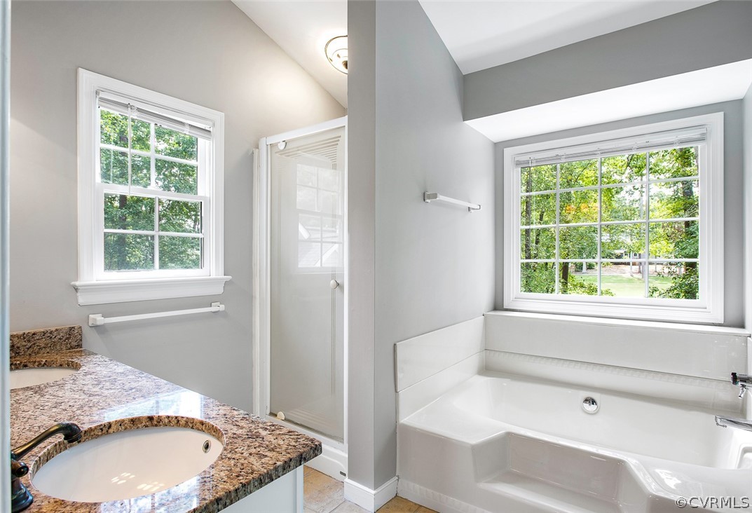 13902 Sagebrook Road Midlothian, VA 23112 - Photo 18 of 37 a bathroom with a tub a sink and a window