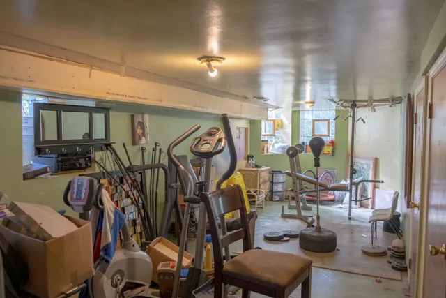 a storage room with washer and dryer
