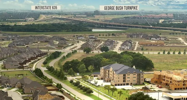 an aerial view of multiple house