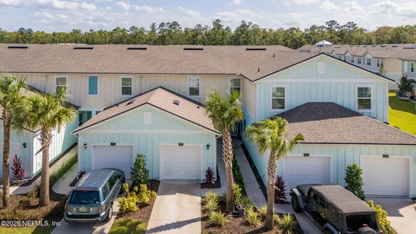 an aerial view of a house