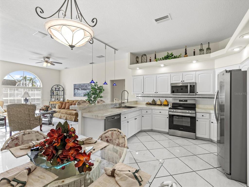 8704 Cypress Lakes Boulevard New Port Richey, FL 34653 - Photo 15 of 43 a kitchen with refrigerator and cabinets