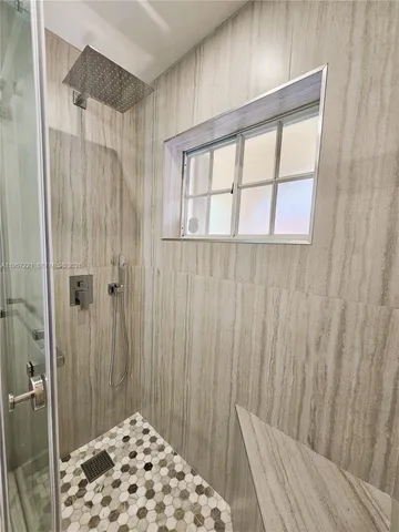 a view of a room with racks on the wall