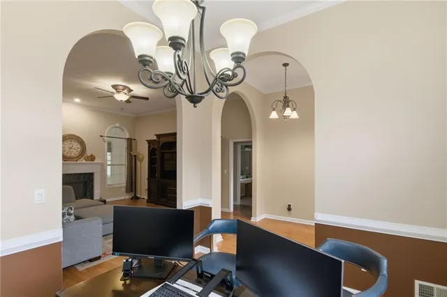 a view of a livingroom with furniture