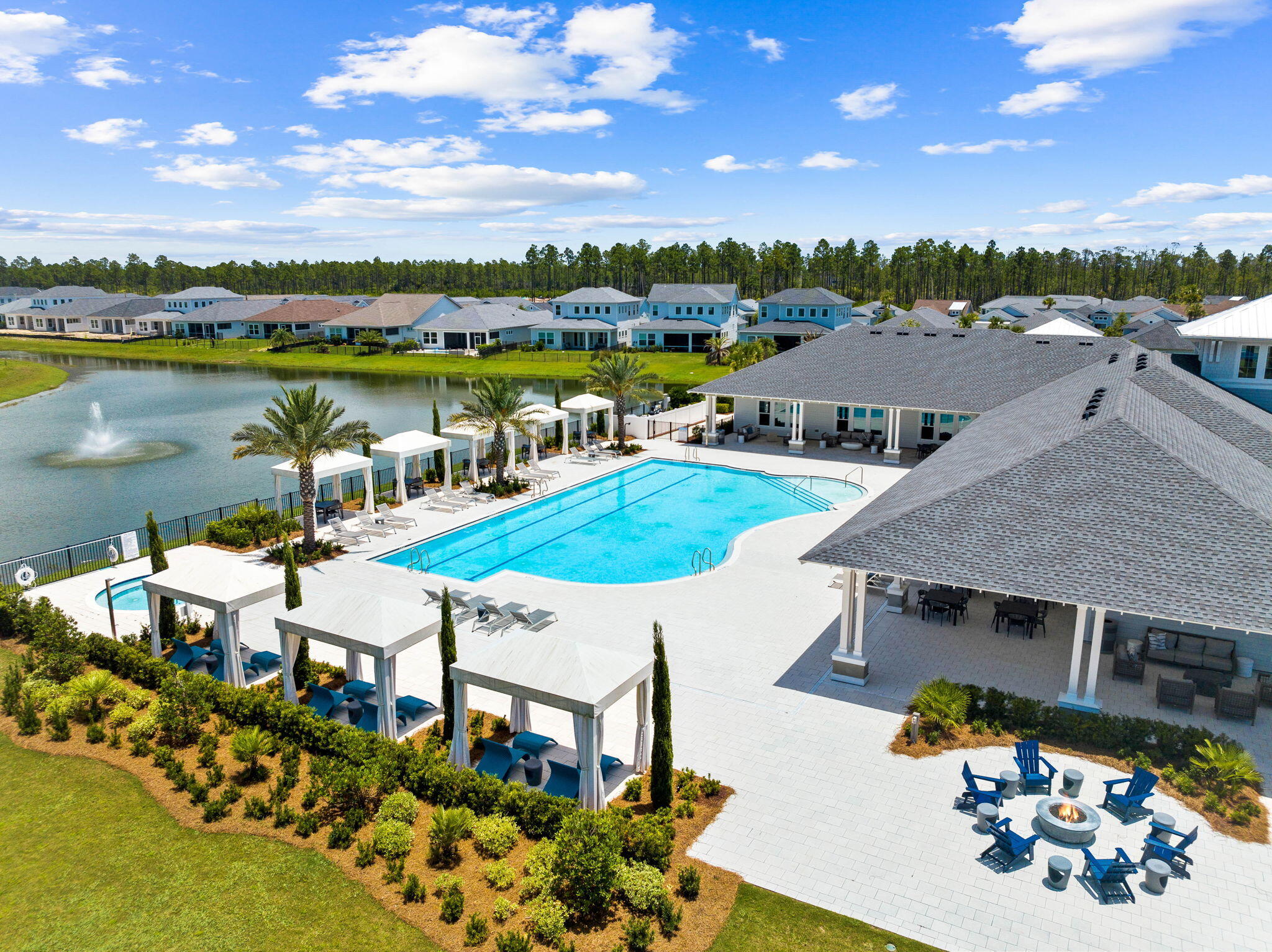 320 West Lafayette Rd Inlet Beach Inlet Beach, FL 32461 - Photo 70 of 90 an aerial view of a house with swimming pool garden and outdoor seating