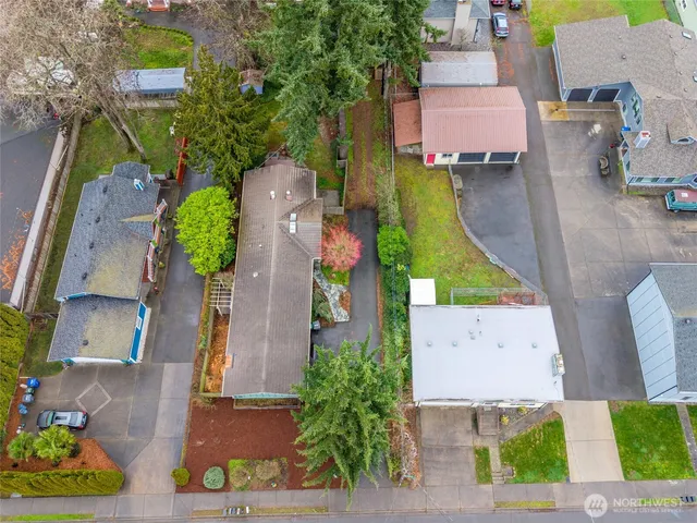an aerial view of a house