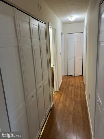an empty room with closet