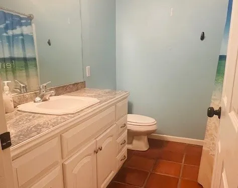 a bathroom with a sink toilet and vanity