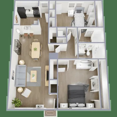 view of living room and kitchen